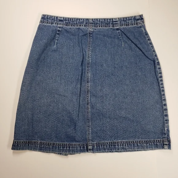 GAP Y2K denim Jean Skirt Snap Buttons Size 10 - Picture 2 of 7